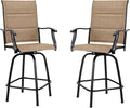 MFSTUDIO Outdoor Bar Stools Set of 2, Swivel Bar Height Patio Chairs Outdoor by MFSTUDIO