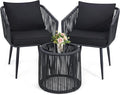 Kromax 3 Pieces Patio Rattan Bistro Conversation Set, Outdoor All-Weather by KROMAX