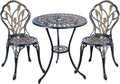 C/G 3 Piece Bistro Set, Outdoor Patio Set, Anti-Rust Cast Aluminum Bistro Table by C%2FG+patio+casa
