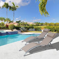 Domi Pool Lounge Chairs Set of 2, Adjustable Aluminum Outdoor Chaise Lounge by domioutdoorliving
