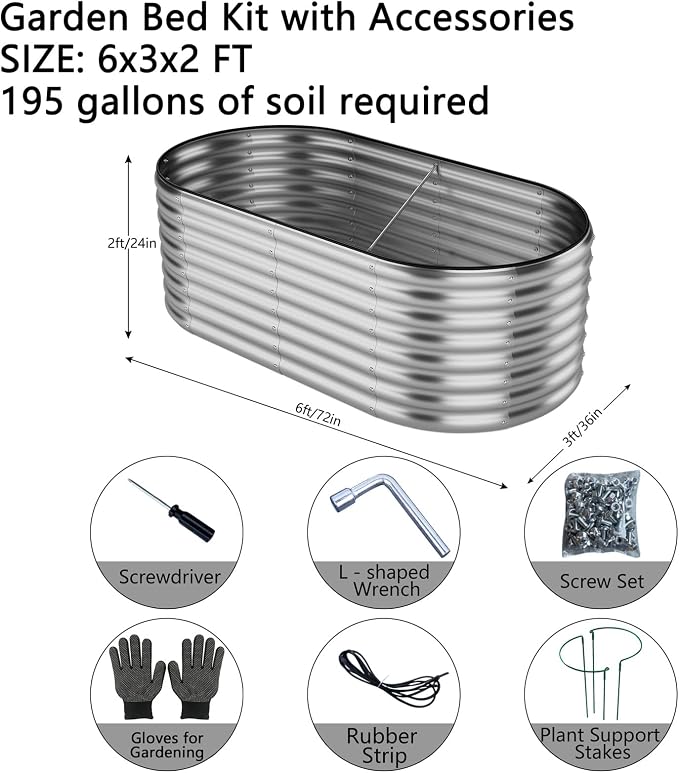 Large Raised Garden Bed Galvanized Metal Round Raised，Garden Bed Outdoor - Image 2