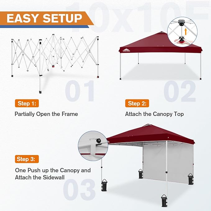 EAGLE PEAK Commercial Canopy 10x10 Pop Up Canopy Tent - Image 2