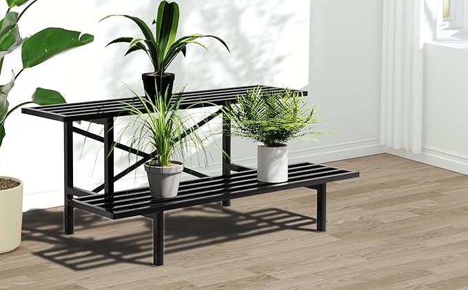 Zhongma 2 Tier Sturdy Metal Plant Stand Heavy Duty Plant Holder - Image 2