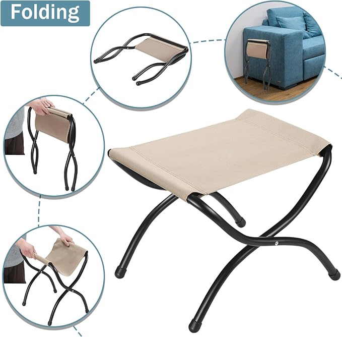15" Foldable Foot Stool Ottoman - Image 7