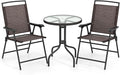 Goplus Patio Bistro Set, 3-Piece Patio Dining Furniture Set by Goplus