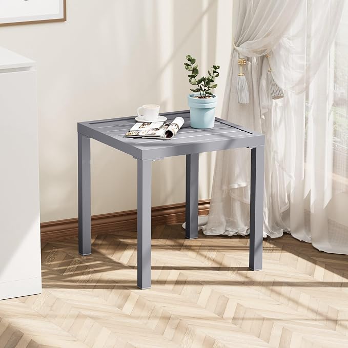 Crestlive Products Outdoor Side Table, Small Square Metal End Table Easy - Image 7