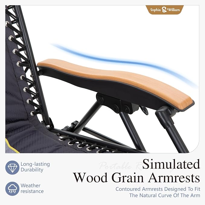 Sophia & William Oversized XXL Zero Gravity Chair Padded Folding Lounge Chair - Image 8