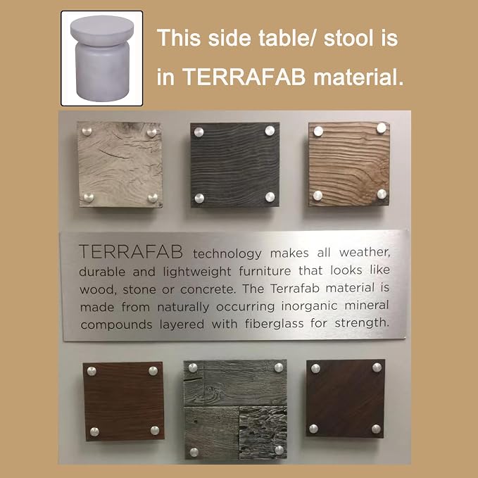 Afterglow Terrafab Concrete Look Side Table End Table Natural Decorative Garden - Image 7