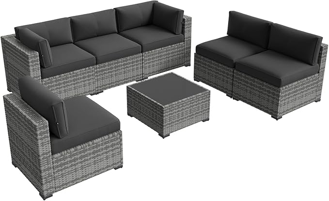 Aoxun Patio Furniture Sets, 7-Piece Outdoor Patio Furniture - Image 7