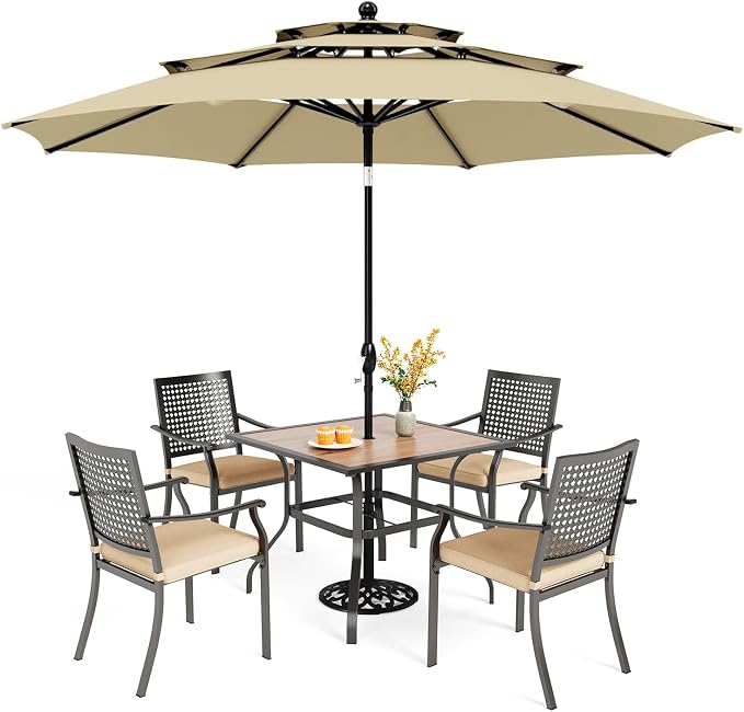PHI VILLA 5 Pieces Outdoor Dining Set by PHIVILLAThepioneerofcomfortablehouseholdsupplies