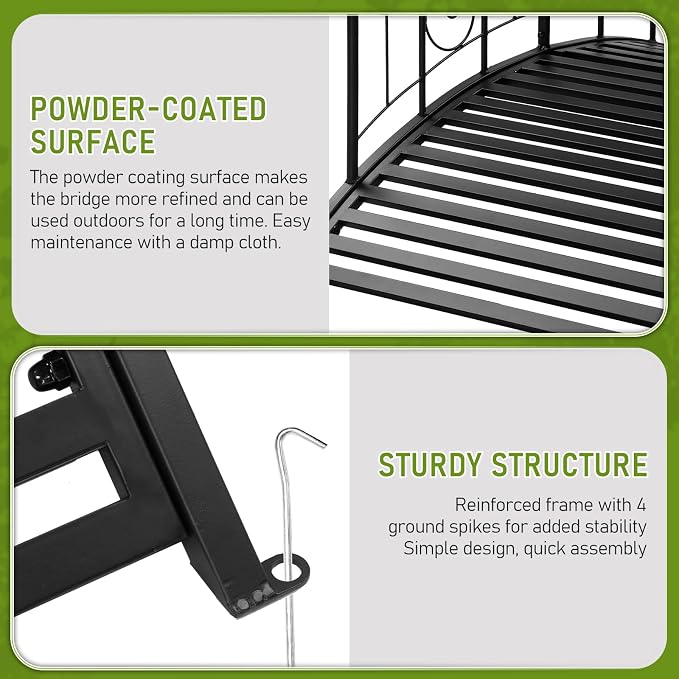 Outvita Metal Garden Bridge for Outdoor, Elegant Decorative Bridge - Image 4
