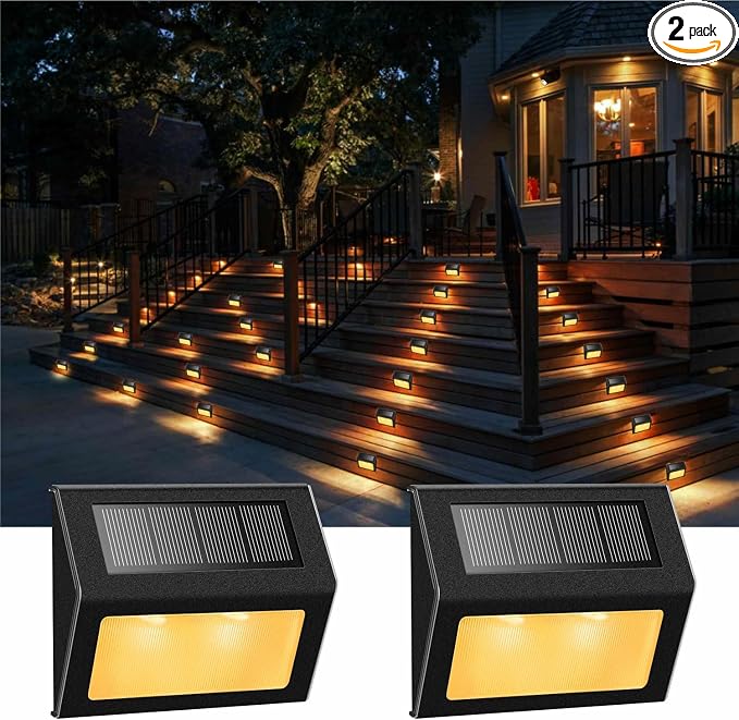XLUX Solar Lights for Steps Decks Pathway Yard Stairs Fences, LED lamp by XLUX