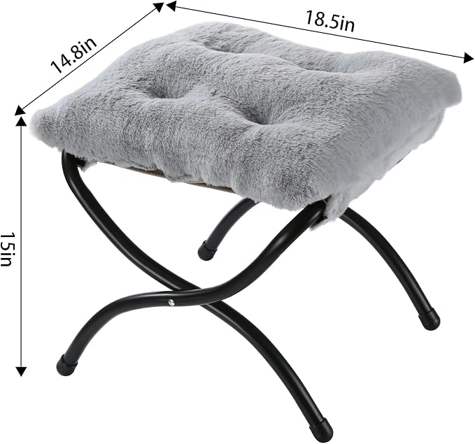 15" Foldable Foot Stool Ottoman - Image 6