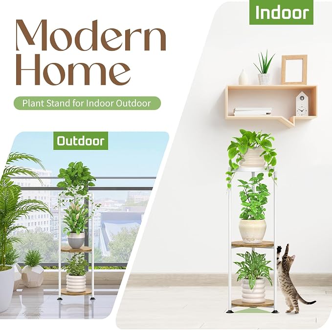 iDavosic.ly 3 Tier Corner Plant Stand Indoor, 34 Inch Tall Vertical Metal - Image 5