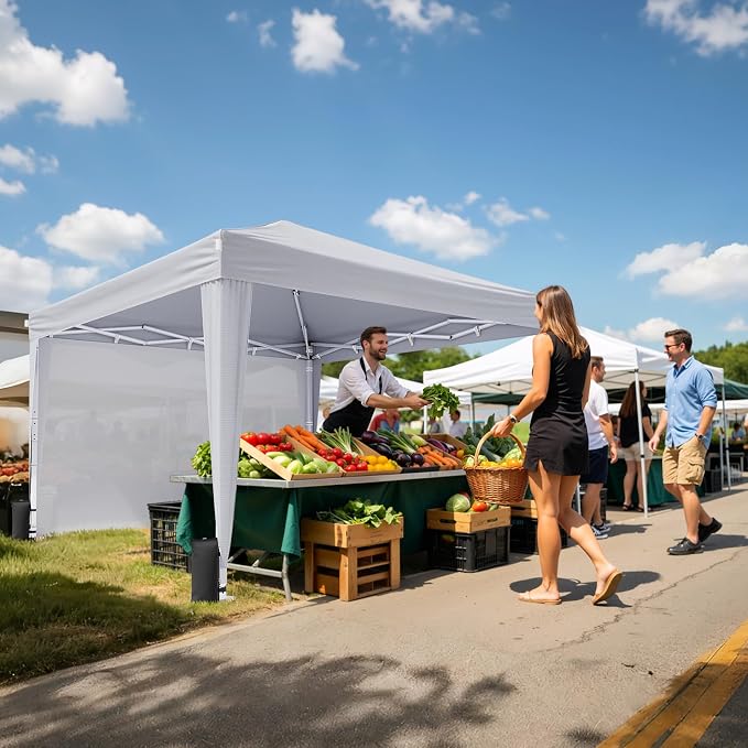 10x10 Pop Up Canopy with Sidewalls, Instant Portable Canopy Tent with Carry Bag - Image 7