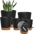 Self Watering Pots, 7/6.5/6/5.5/5/4 inch Flower Pots by Unknown