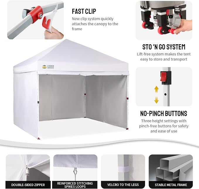 CROWN SHADES 10X10 Comercial Instant Canopy Pop Up Tent - Image 5