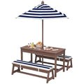 Qaba Kids Picnic Table, Outdoor Wooden Table & Bench Set by Qaba