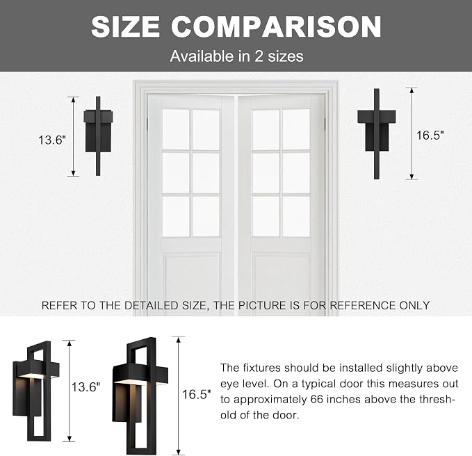 LamQee Modern Outdoor Wall Lights 3000K Integrated LED Outdoor Wall Sconces - Image 6