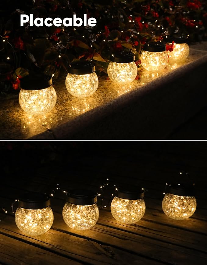 PARTPHONER Solar Lanterns Solar Lights Outdoor Waterproof 18-Pack, Solar - Image 6