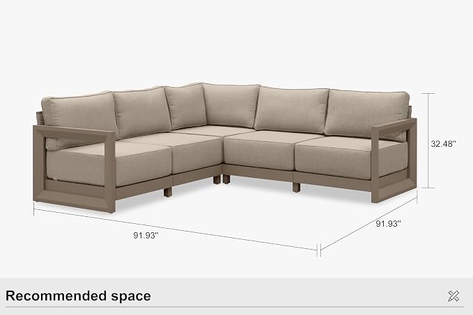 PURPLE LEAF Patio Furniture Set L-Shaped Outdoor Couch - Image 9