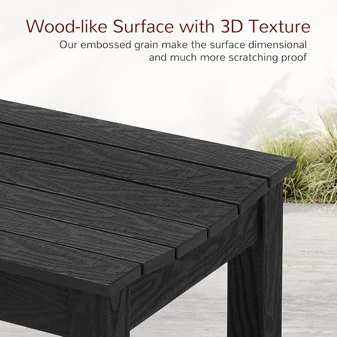 Stoog Outdoor Bench, 2-Person Patio Backless Bench, All-Weather HIPS Garden - Image 9