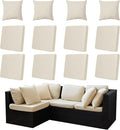 12-Piece Outdoor Cushion & Pillow Cover Set, 8 Seat Covers + 4 Pillow Covers by Unknown