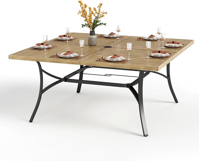 PHI VILLA Large Outdoor Patio Table by PHIVILLAThepioneerofcomfortablehouseholdsupplies