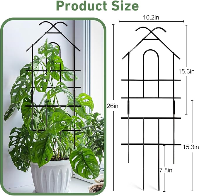 23in Plant Trellis for Potted Plants, Expandable Metal Garden Trellis for - Image 2