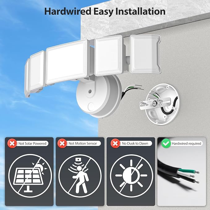 Olafus 130W Flood Light Outdoor, Switch Controlled 13000LM LED Security Light - Image 7