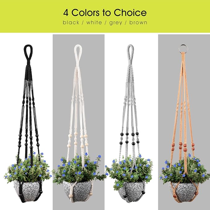 RIFNY Macrame Plant Hanger for 5 to 10 Inch Plant Pots, 35 Inch Indoor Handmade - Image 5