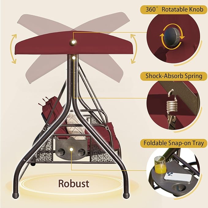 Upgrade 180° Convertible Outdoor Swing - Image 5
