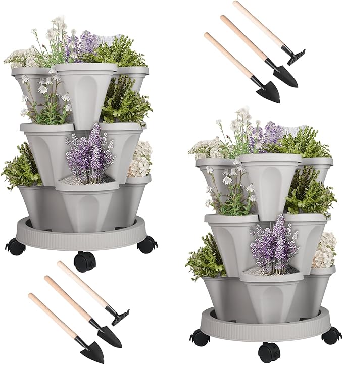 DUNCHATY Stackable Planter, Vertical Garden Planter by DUNCHATY