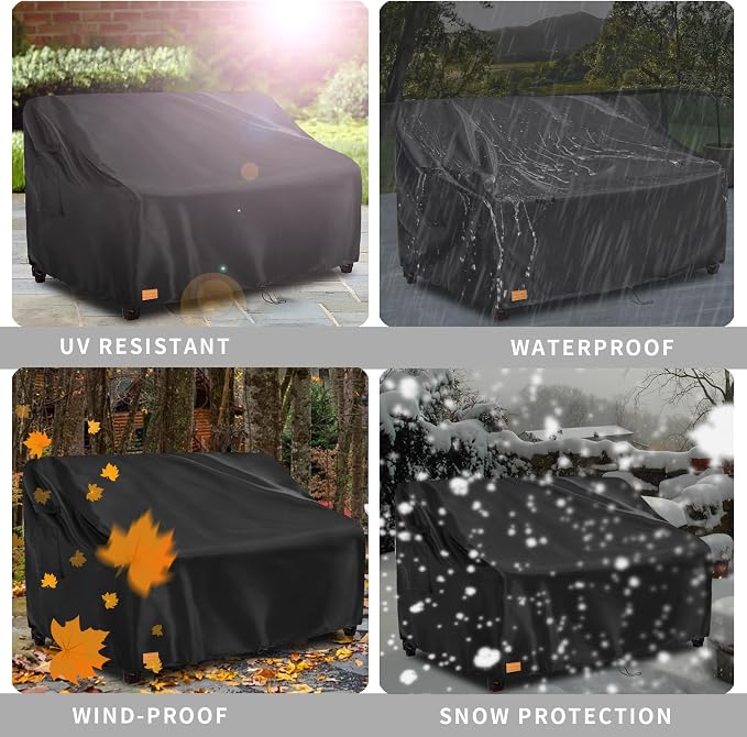 Outdoor 2 Seater Loveseat Cover, Waterproof Heavy Duty Patio Furniture Covers - Image 9