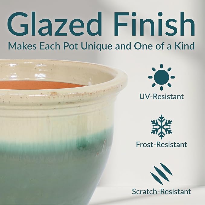 Sunnydaze Large Ceramic Plant Pot - Image 4