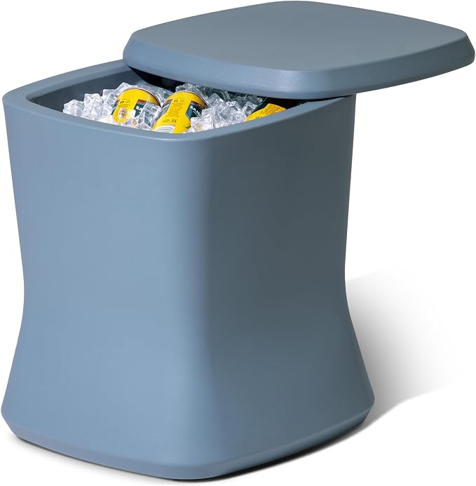 Coast Modern Outdoor Side Table Cooler- 2 in 1 Patio Decor Storage Table & Ice by GoSports