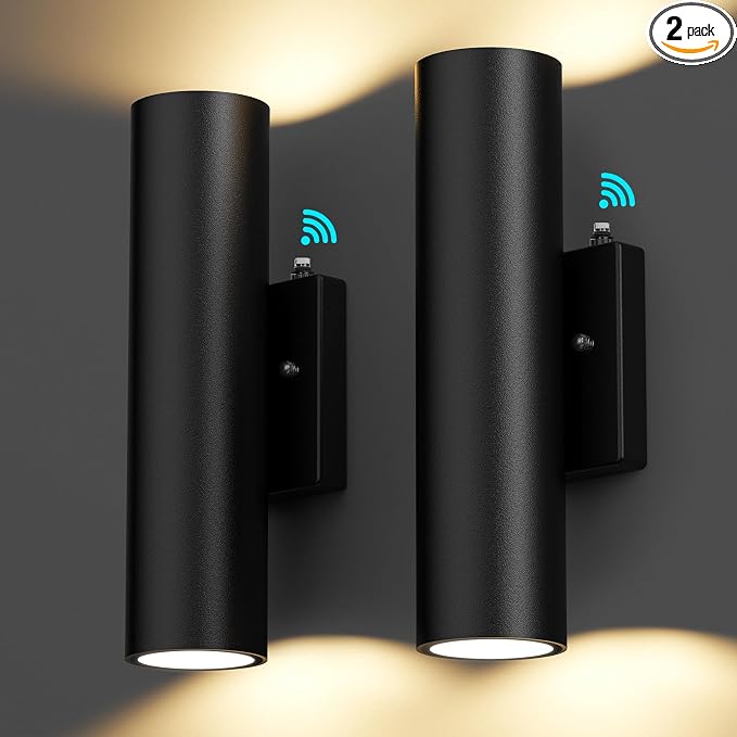 2-Pack Dusk to Dawn LED Outdoor Lighting, 12W Modern Outdoor Wall Light Fixtures by WelcometoGoBright