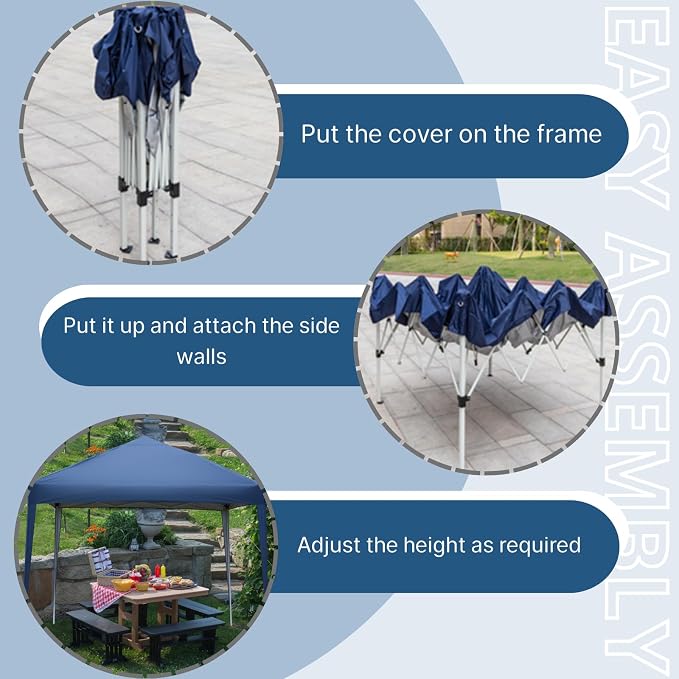 Outvita 10x10ft Ez Pop Up Outdoor Canopy Tent, Portable Commercial Instant Tent - Image 3
