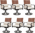 MELLCOM Patio Swivel Chair Set of 6, Outdoor Dining Chairs by MELLCOM