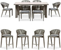 PURPLE LEAF 7-Piece Patio Dining Set Outdoor Furniture Rectangular Table and by PURPLELEAF