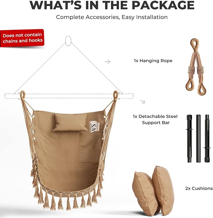 Giantex Hanging Chair Hammock Swing Chair - - Image 4