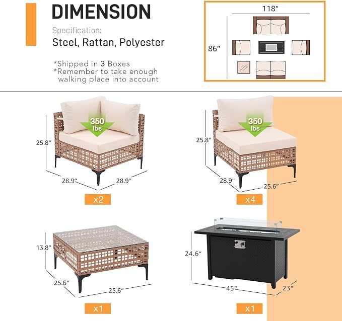 Patiorama 8 Piece Wicker Patio Furniture Set - Image 9
