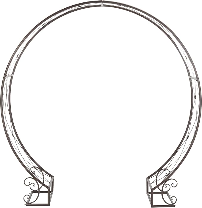 SAFAVIEH Outdoor Collection Mizell Rustic Brown Lattice Wrought Iron Moon by SAFAVIEH