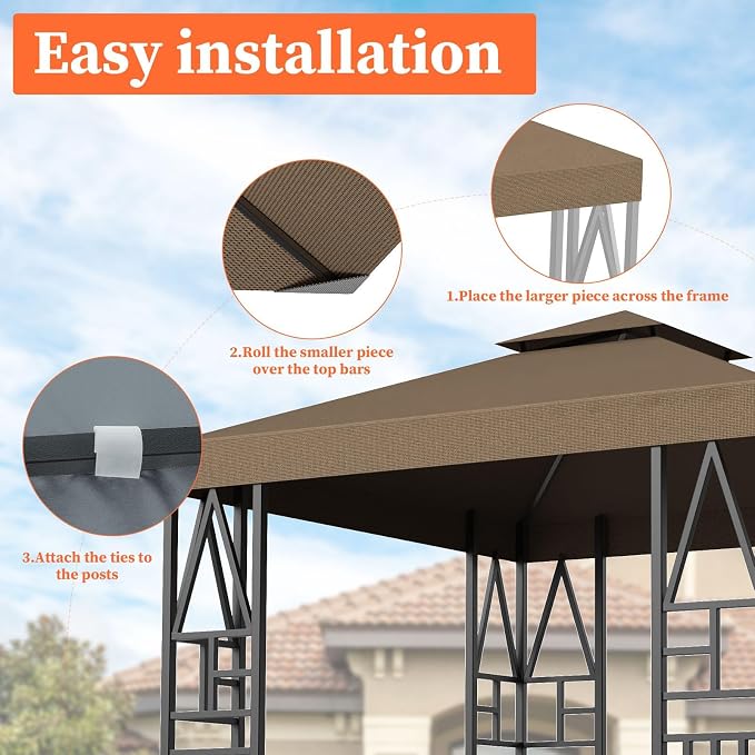 Gazebo Canopy Replacement 10x10ft Outdoor Shelter - Image 4