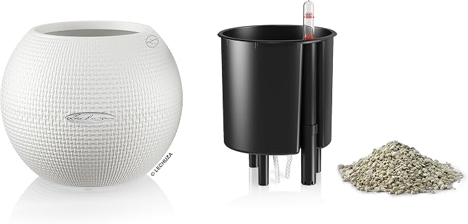 Lechuza Puro Color 20 White, Self-Watering Small Indoor Planter, D7.9 H6.3 in - Image 3