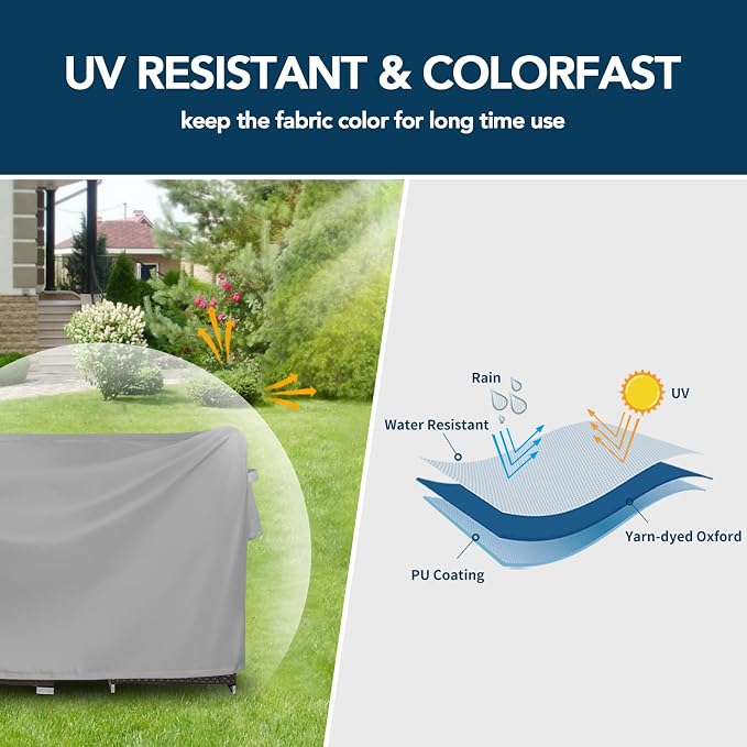 Easy-Going Rectangle Patio Furniture Cover Waterproof Outdoor Dining Table and - Image 3