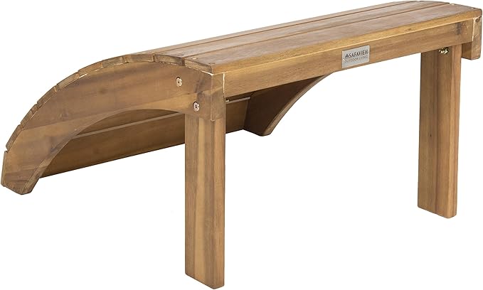 Safavieh Patio Collection Hampton Adirondack Acacia Wood Ottoman - Image 4