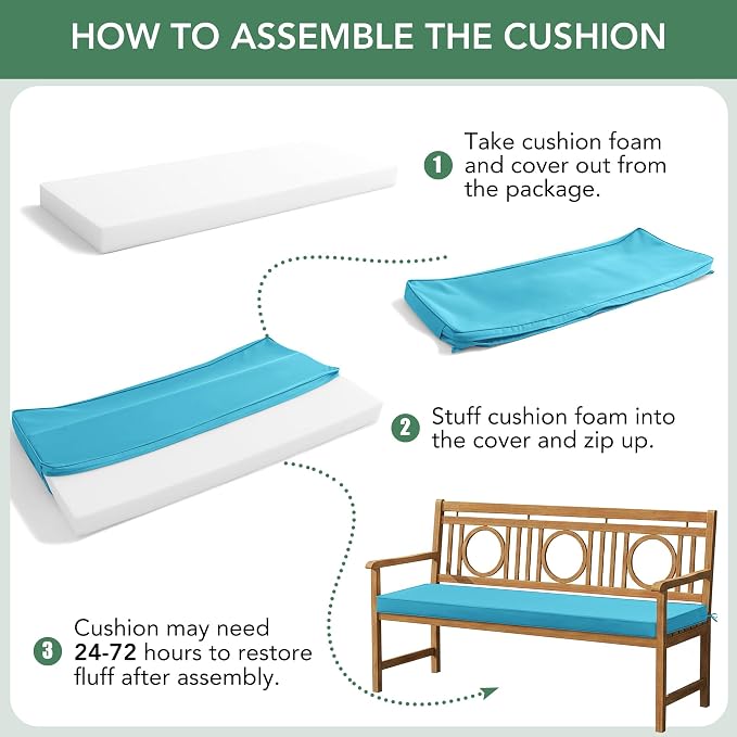 Outdoor Bench Cushion: Waterproof and Fade Resistant Patio Furniture Cushions - Image 8