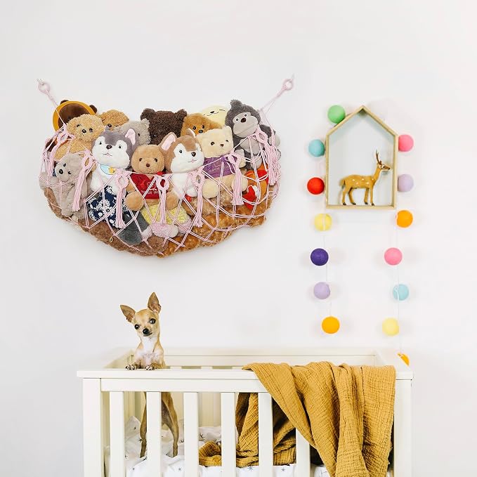 stuffed Animal Net or Hammock Macrame Toy Display Plush Toy Holder Ceiling - Image 2