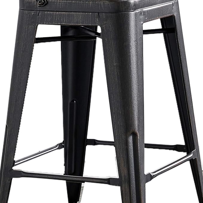 AC Pacific 24” Metal Backless Barstool Set of 2 – Country Rustic Style - Image 7